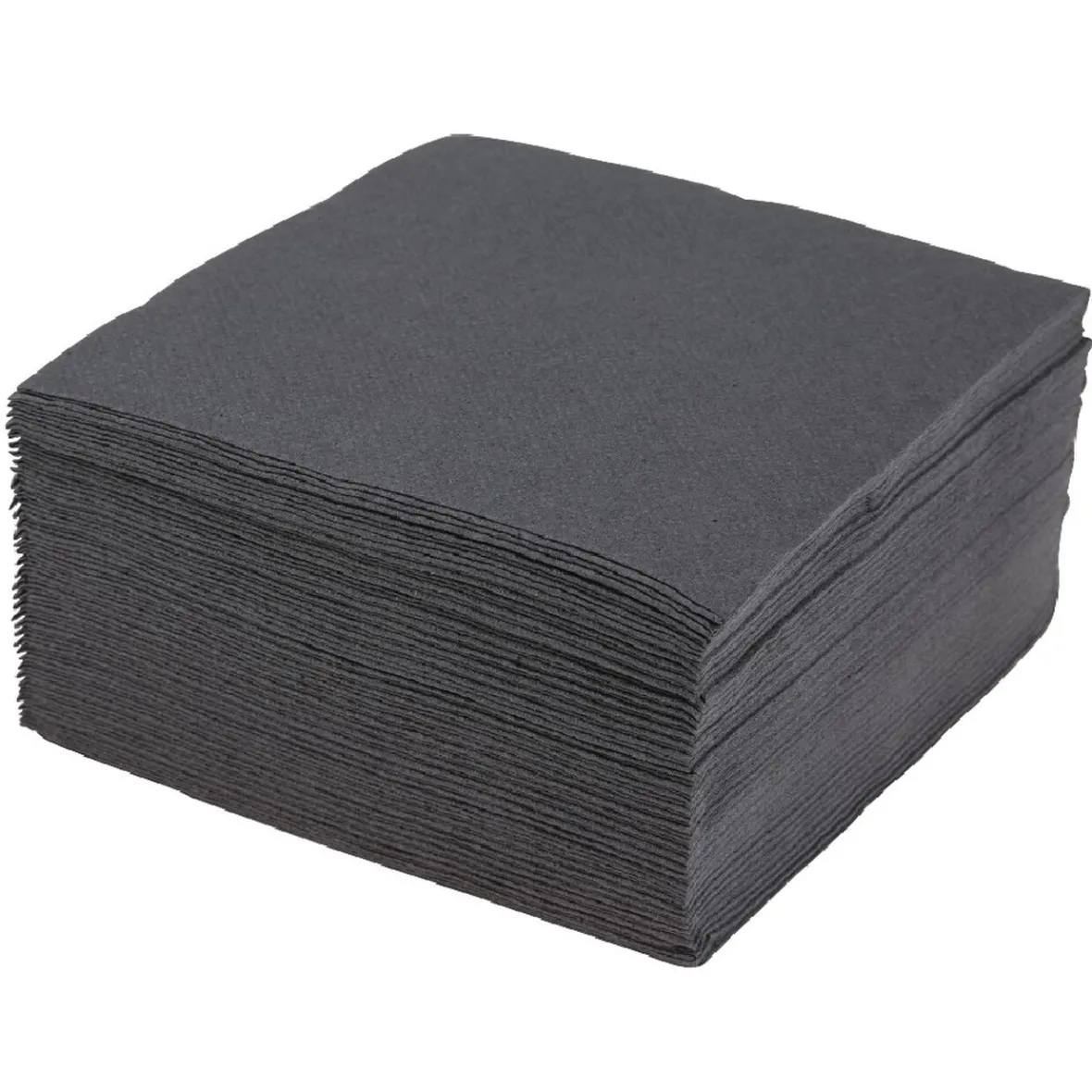 Serviette cocktail carrée gris foncé 2 plis en papier x40-Gifi New