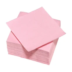 Serviette cocktail carrée rose 2 plis en papier x40-Gifi Sale