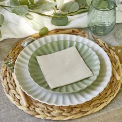 Serviette cocktail carrée blanc lin 2 plis en papier x40-Gifi Hot