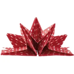 Serviette de Noël pré pliée rouge motif sapin x 12-Gifi Outlet