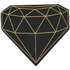 Serviette de table forme diamant noire décor doré x10-Gifi Discount