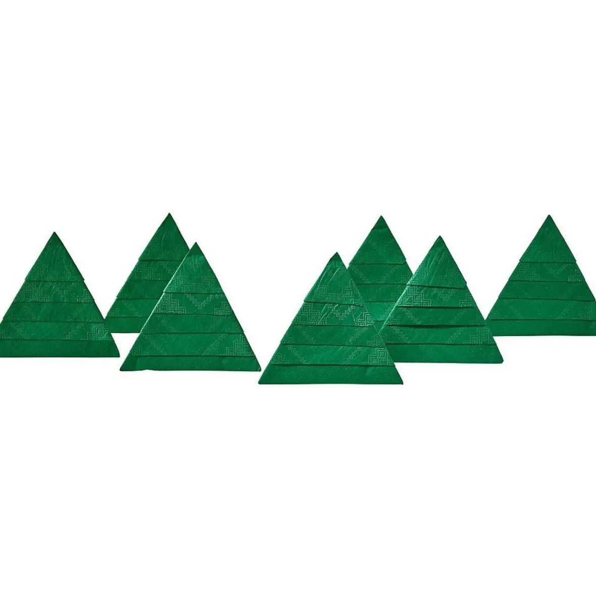 Serviette de table pré-pliée forme sapin verte x10-Gifi Best