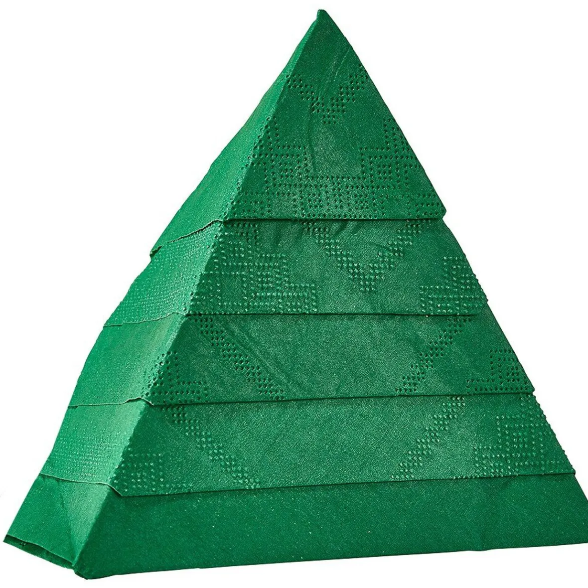 Serviette de table pré-pliée forme sapin verte x10-Gifi Best