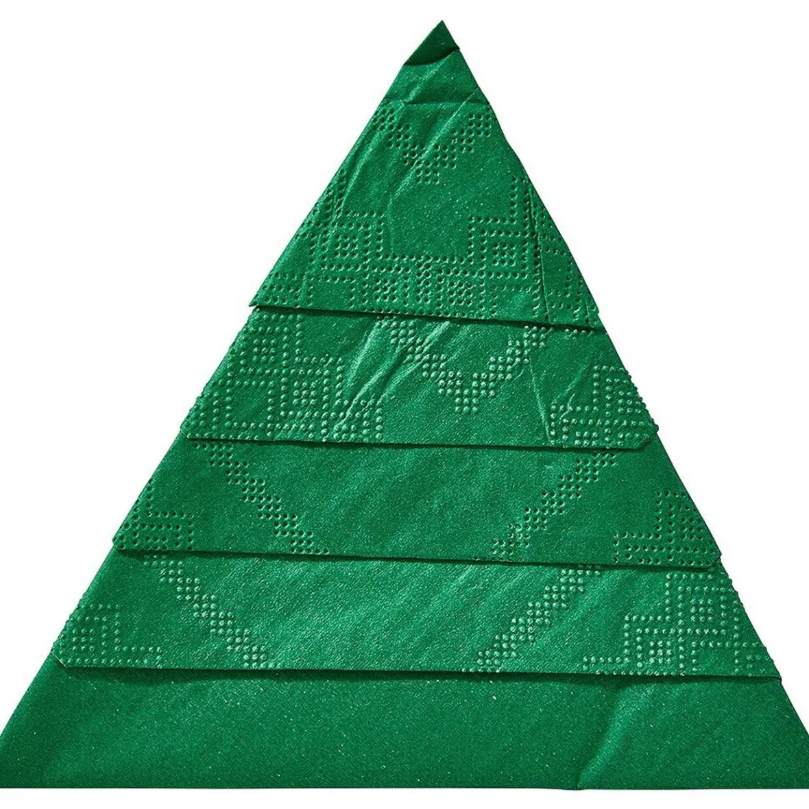 Serviette de table pré-pliée forme sapin verte x10-Gifi Best