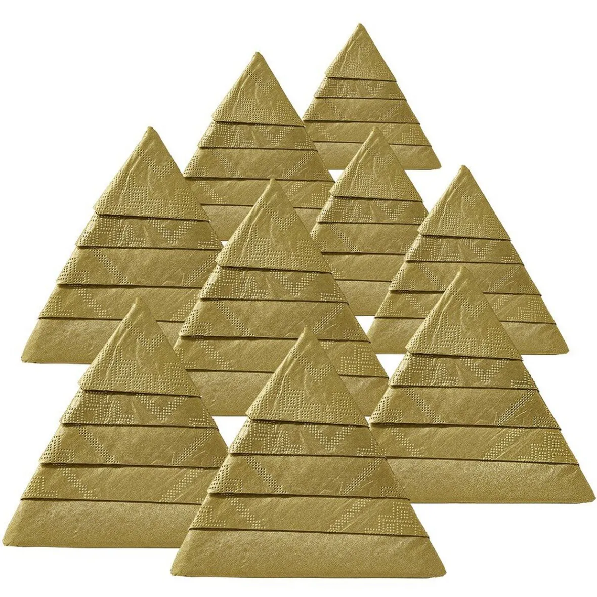 Serviette de table pré-pliée forme sapin dorée x10-Gifi New