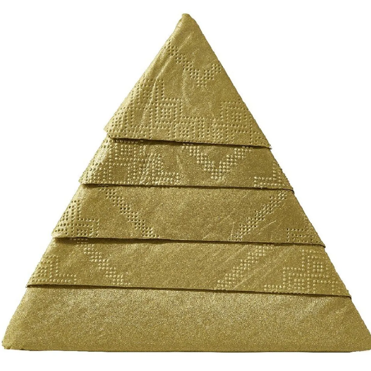 Serviette de table pré-pliée forme sapin dorée x10-Gifi New