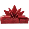 Serviette de table pré-pliée rouge étoiles dorées x12-Gifi Clearance