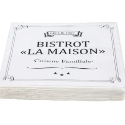 Serviette en papier bistrot noir et blanc x20-Gifi Hot
