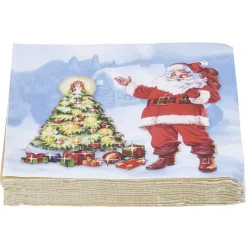 Serviette en papier décor sapin père Noël x20-Gifi Discount