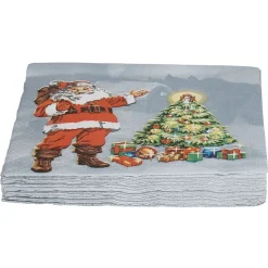 Serviette en papier décor sapin père Noël x20-Gifi Discount