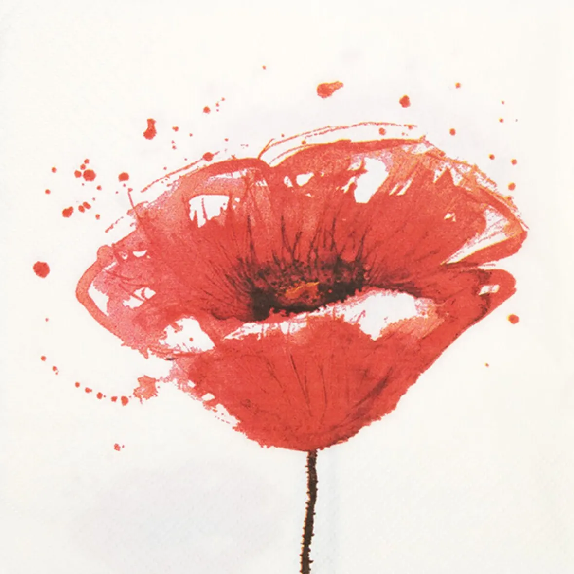 Serviette en papier design pavot rouge x20-Gifi New