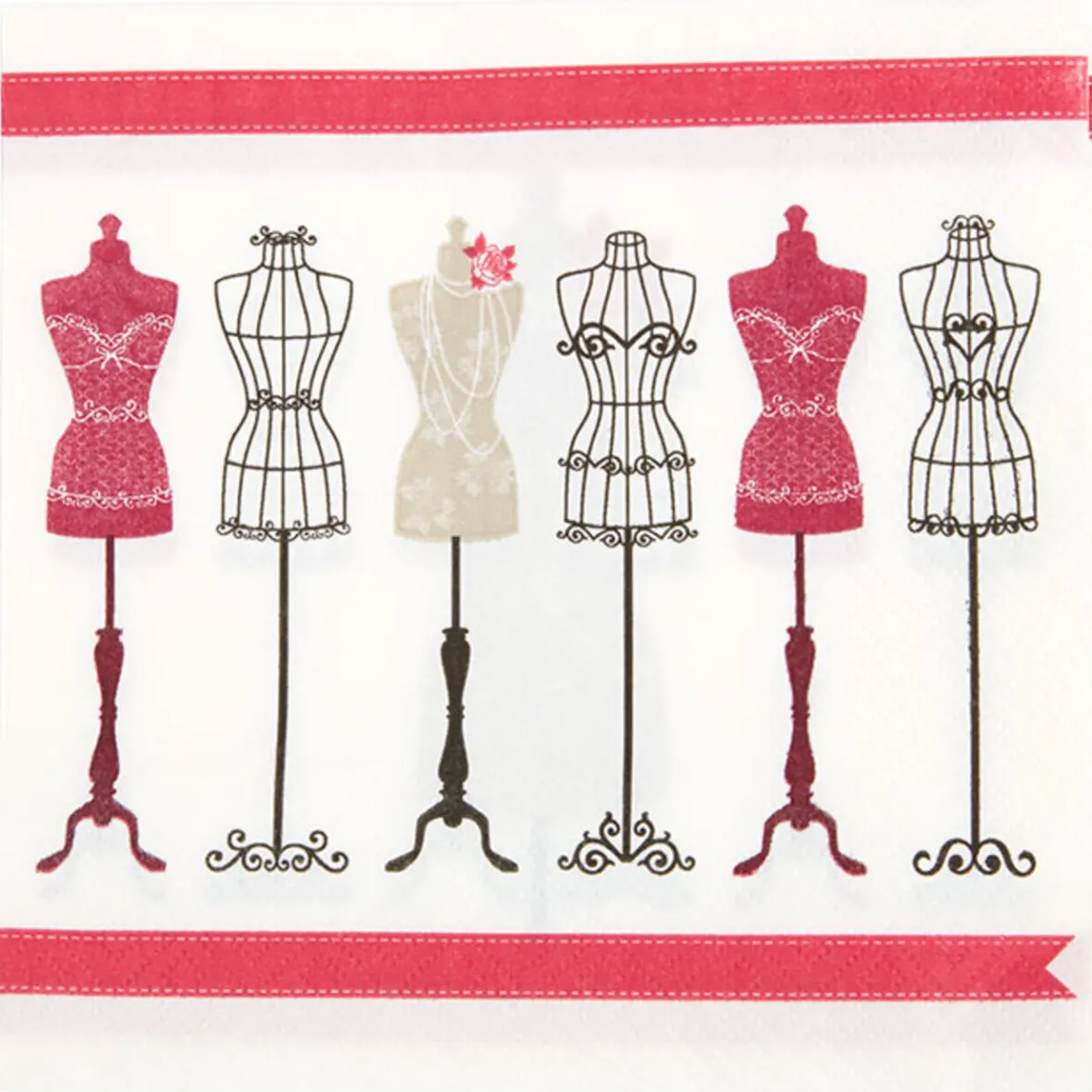 Serviette en papier design bustes mannequin x20-Gifi Best