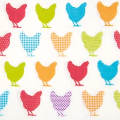 Serviette en papier design poules multicolores x20-Gifi Best