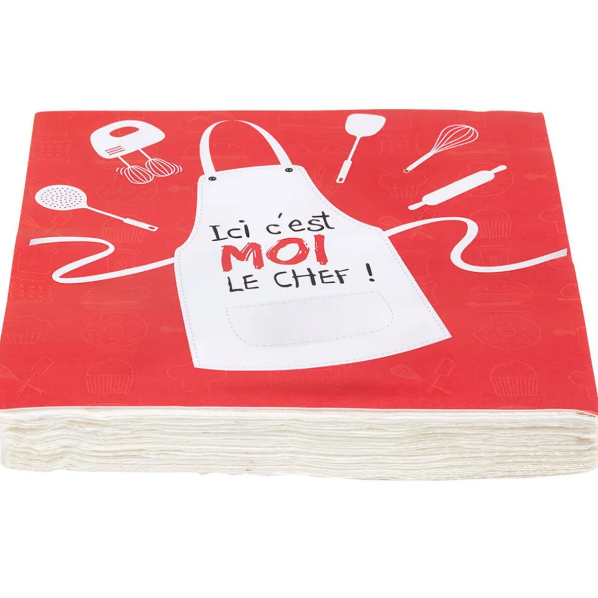 Serviette en papier design le chef x20-Gifi Sale