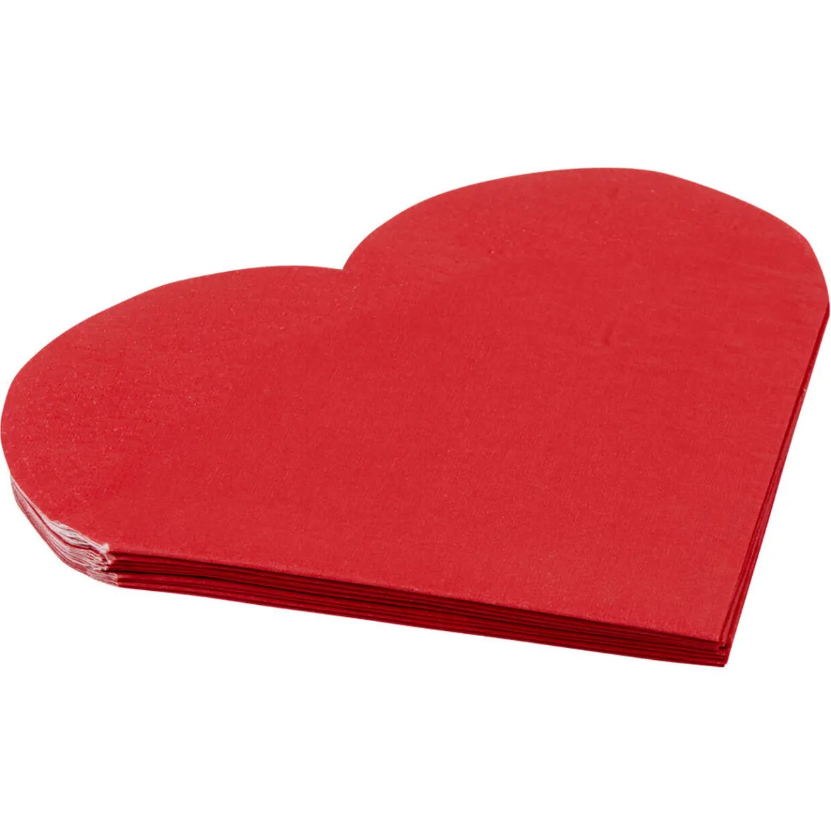 Serviette en papier en forme de coeur rouge x12-Gifi Clearance