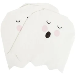 Serviette en papier fantôme blanc Halloween x20-Gifi Outlet