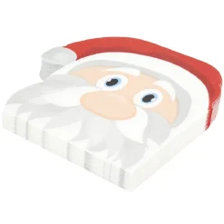 Serviette en papier forme tête de Père Noël x12-Gifi Sale