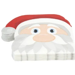 Serviette en papier forme tête de Père Noël x12-Gifi Sale