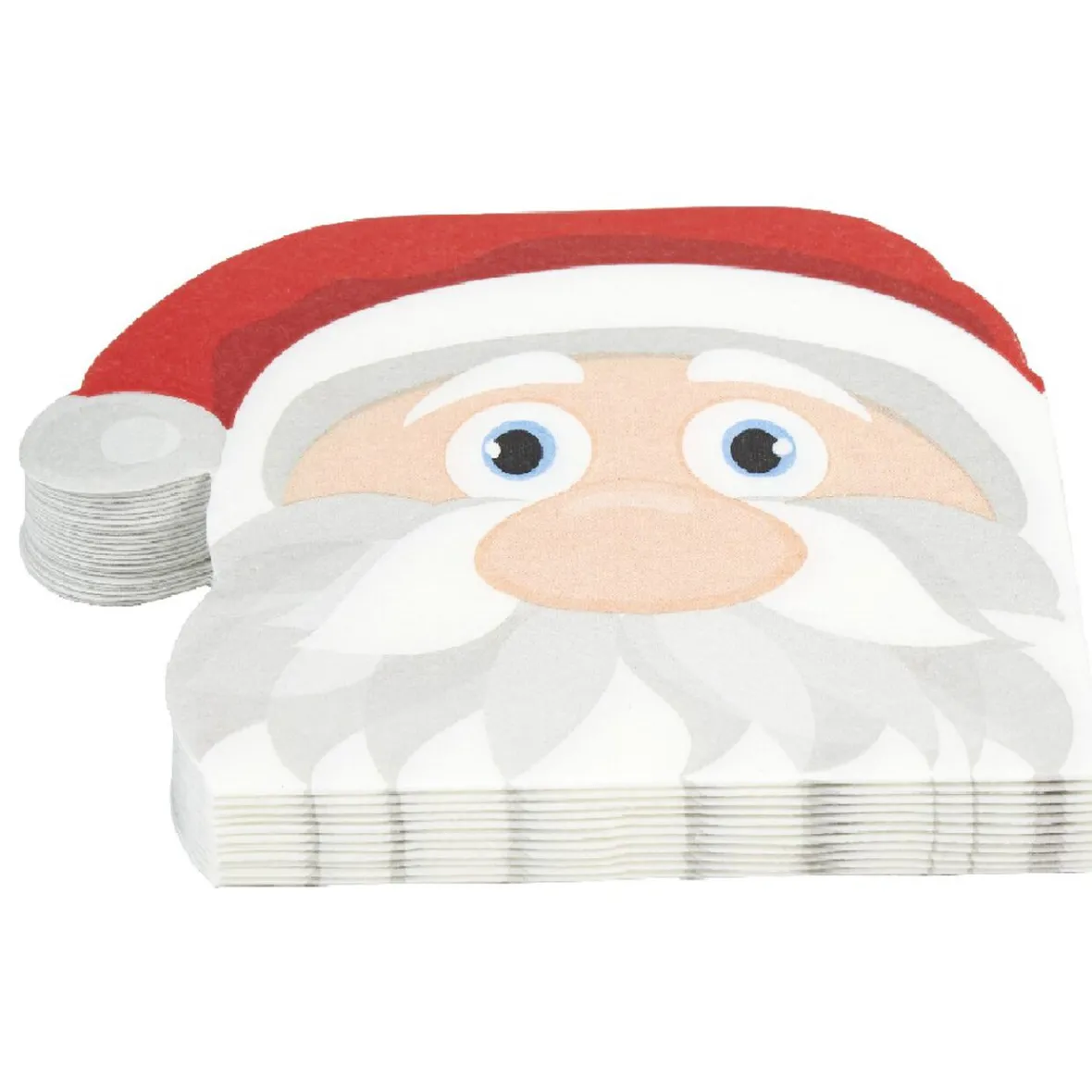 Serviette en papier forme tête de Père Noël x12-Gifi Sale