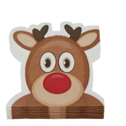 Serviette en papier forme renne de Noël x12-Gifi Hot