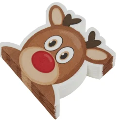 Serviette en papier forme renne de Noël x12-Gifi Hot