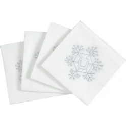 Serviette en papier imprimé flocons gris argent x20-Gifi Discount