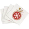 Serviette en papier imprimé boule de Noël rouge doré x20-Gifi New