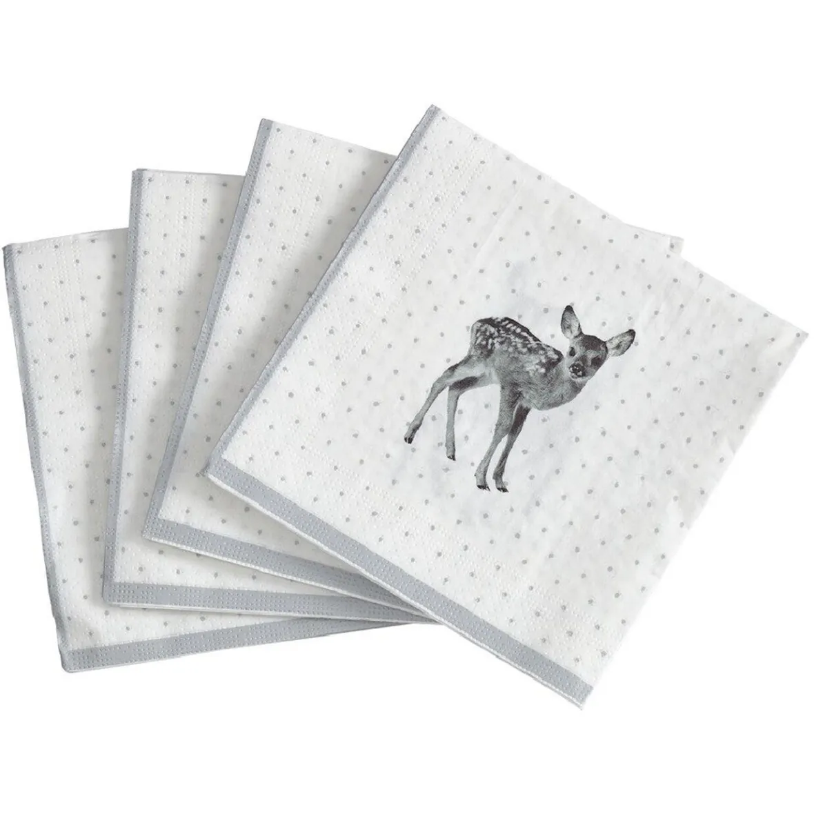 Serviette en papier imprimé bambi gris blanc x20-Gifi New
