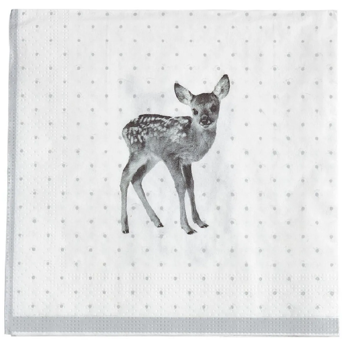 Serviette en papier imprimé bambi gris blanc x20-Gifi New