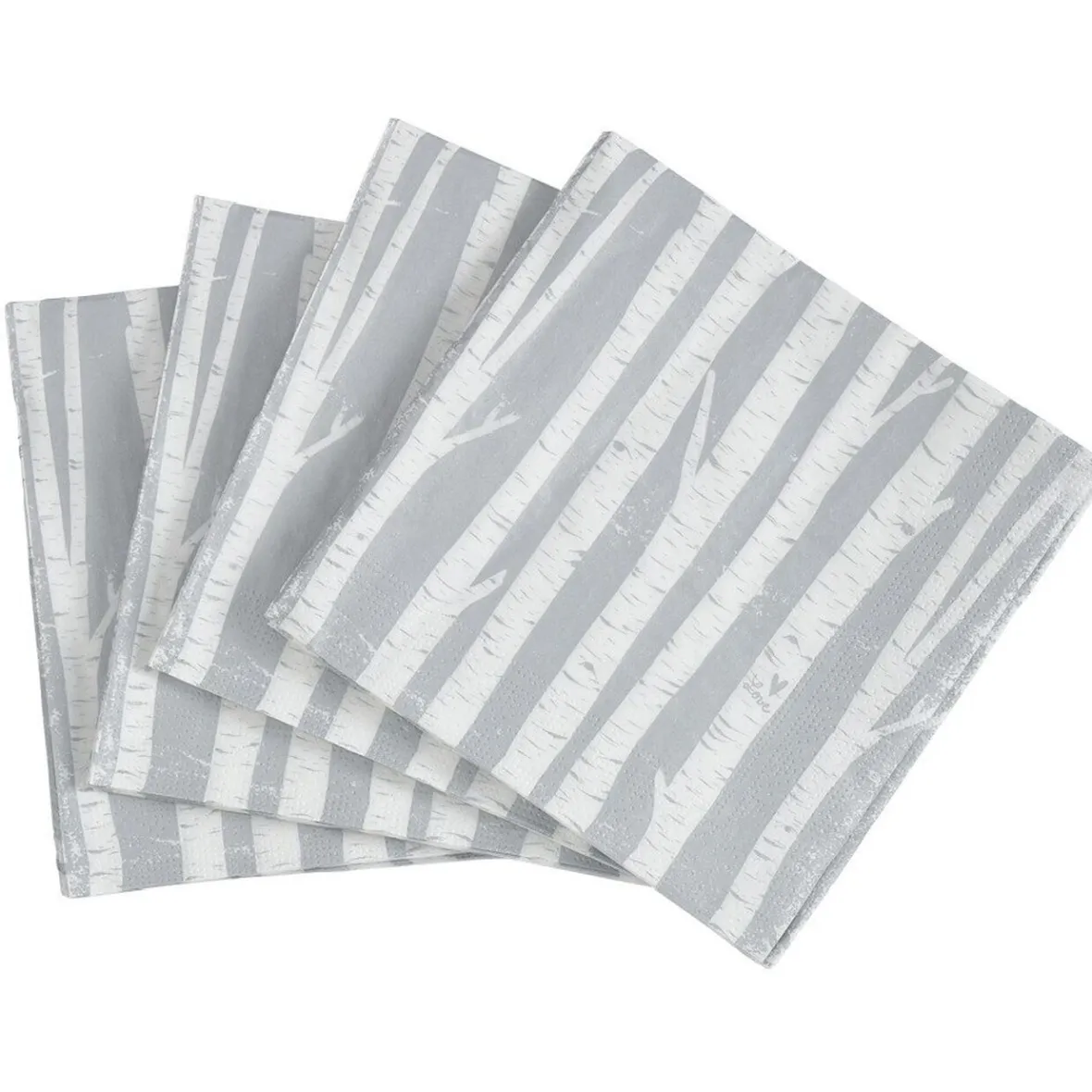 Serviette en papier imprimé arbres de Noël gris blanc x20-Gifi