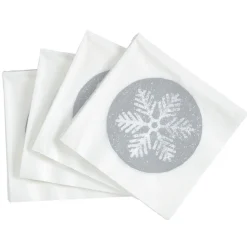 Serviette en papier imprimé flocon gris argenté x20-Gifi Hot