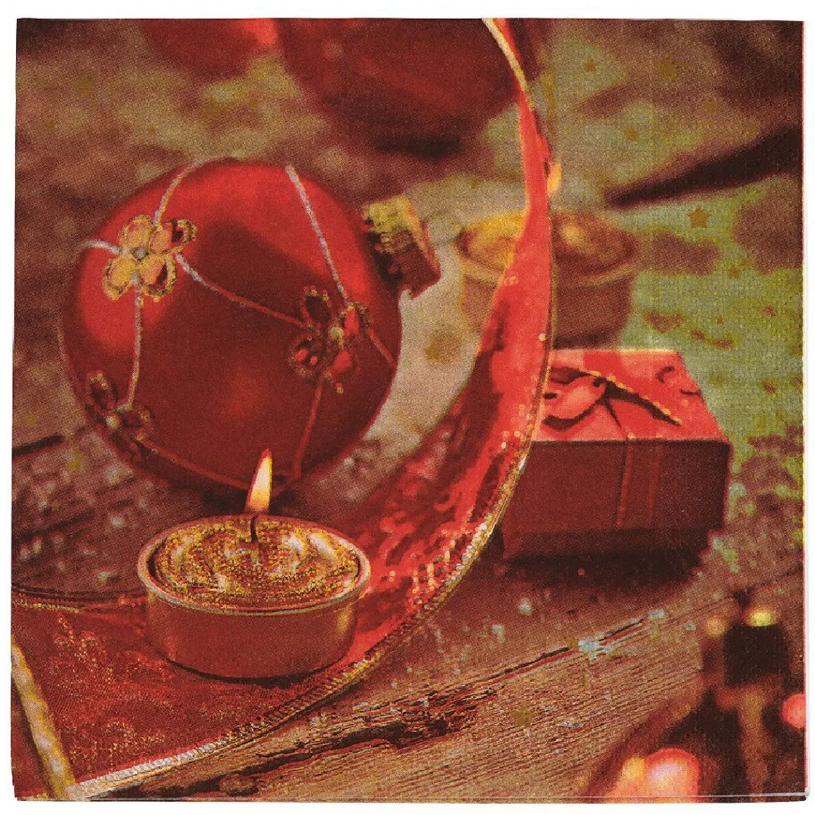 Serviette en papier imprimé bougies de Noël x20-Gifi Hot