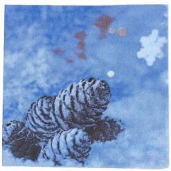 Serviette en papier imprimé pomme de pin enneigée x20-Gifi Hot