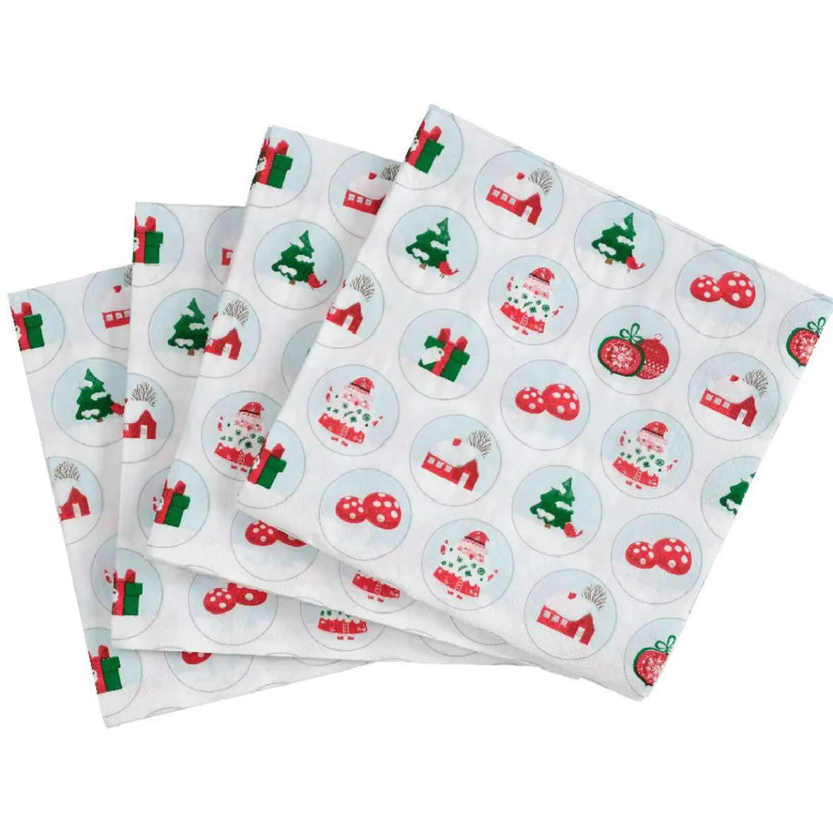 Serviette en papier imprimé bulles déco Noël x20-Gifi Online