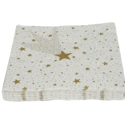 Serviette en papier motif étoiles dorées x20-Gifi Best