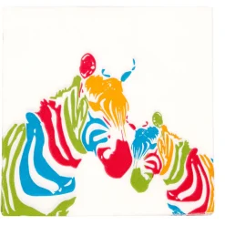 Serviette en papier motif zèbres colorés-Gifi Discount