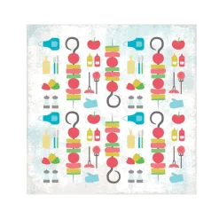 Serviette en papier motif barbecue brochettes x20-Gifi
