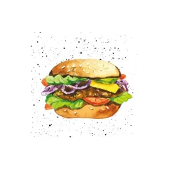Serviette en papier motif hamburger x20-Gifi Online