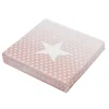 Serviette en papier motifs étoiles rose et blanc x20-Gifi Best