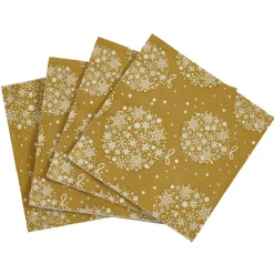 Serviette en papier motif boules de Noël Doré x20-Gifi Outlet