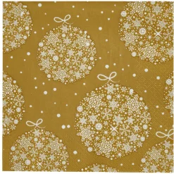 Serviette en papier motif boules de Noël Doré x20-Gifi Outlet