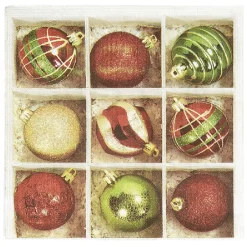 Serviette en papier motif Boule de Noël x50-Gifi Online