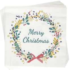 Serviette en papier motif Couronne de Noël x20-Gifi Sale