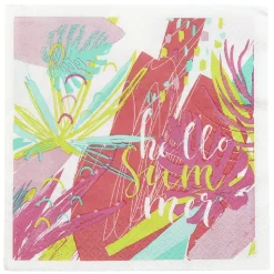 Serviette en papier multicolore Hello summer x 20-Gifi Clearance