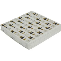 Serviette en papier noir imprimé sapin blanc et doré x20-Gifi