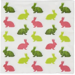 Serviette en papier Pâques motif lapins multicolores x20-Gifi Clearance