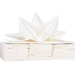 Serviette en papier pré pliée ivoire x12-Gifi Best