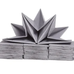 Serviette en papier pré pliée argentée x12-Gifi Best