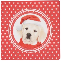 Serviette en papier rouge design chien de Noël x20-Gifi Sale