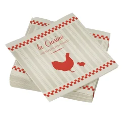 Serviette en papier style rétro motif poule et poussin x 50-Gifi Best